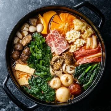 將各種食材放入大鍋,制作一道驚喜美食