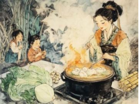 工筆畫中的毛筆字：美食文化的藝術展現