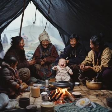 陸毅帶全家人出山露營