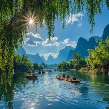 桂林3日游攻略:漓江、遇龍河騎行與象鼻山之旅