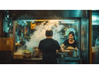 夜游萬達金街：母女倆偶遇狂熱米線攤