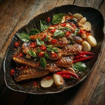 川菜傳統豆瓣魚(傳統金典川菜之一豆瓣魚,豆瓣魚是川菜中的傳統名菜,其色澤紅亮)