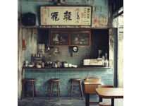 這個(gè)小城市的美食店還挺多的