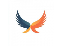 簡潔現代風格的Logo設計：飛翔雀鳥寓意美食探索精神