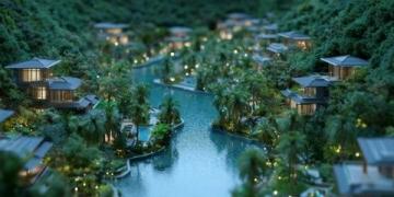 金寨蔚藍海岸度假山莊在安徽省六安市金寨縣油坊店鄉龔沖村，有一處度假勝地——