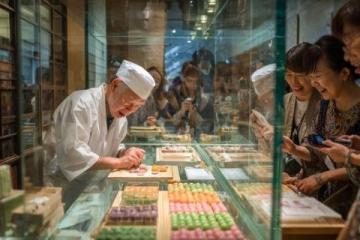 浙江平湖酒店門口擺攤賣菜大廚現場烹飪特色菜肴吸引顧客