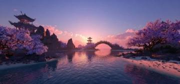 桃花湖度假水域風(fēng)光，風(fēng)格文案任你挑選