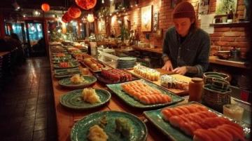 深夜美食特輯:外國友人大膽嘗試脆皮肘子與青龍刺身