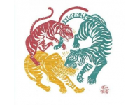 清朝姚墅鄉(xiāng)民在山上突遇老虎，虎一個(gè)劍步撲倒了他，利爪抓傷臉頰血流不止