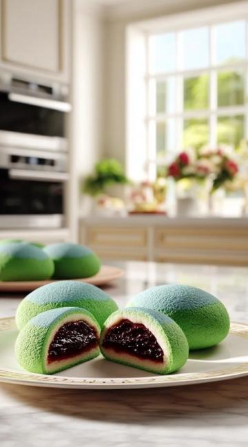 無需廚師機的美味:抹茶麻薯肉松包,柔軟彈牙,簡單易做!