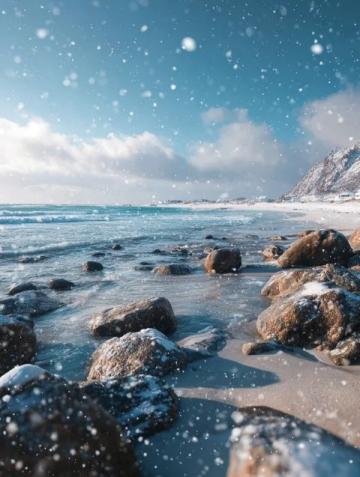 大理，雪花中的日光。