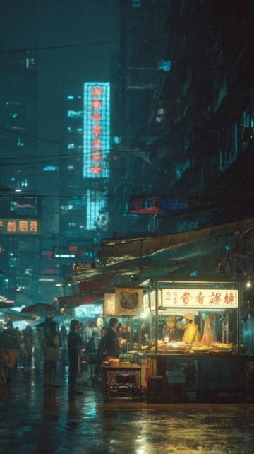 夜幕低垂,龍祥美食街漸漸披上了它獨(dú)有的璀璨外衣,霓虹燈交織成一幅幅絢麗的畫卷