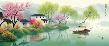 桃花湖度假水域風光，風格文案任你挑選