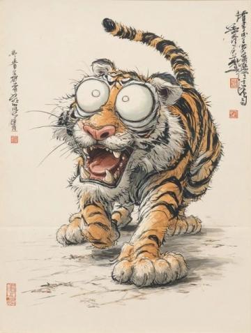 清朝姚墅鄉民在山上突遇老虎，虎一個劍步撲倒了他，利爪抓傷臉頰血流不止