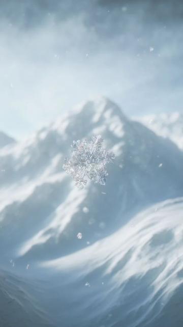 大理，雪花中的日光。