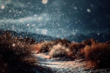 大理，雪花中的日光。