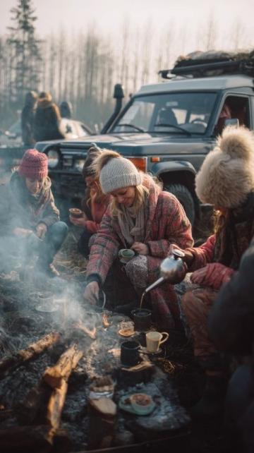 深秋里的一家之樂:在露營地度過美好的家庭時光