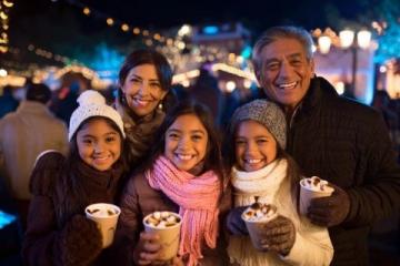 月圓之夜,家人團聚的喜慶氛圍。