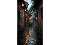 夜幕降臨雨后的二道白河鎮(zhèn)，游客們再次出門去逛了