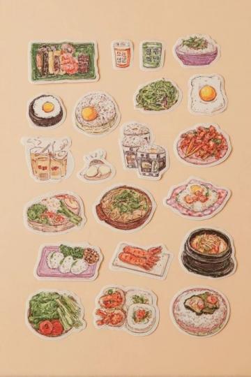 延邊特色美食冰箱貼套裝：冷面、石鍋拌飯等主題裝飾佳品