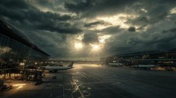 晨曦中的中川新航站樓:早晨9點航班意外延誤