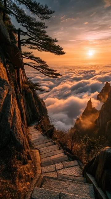 東莞銀瓶山日落美景令人驚嘆后悔沒早來爬山