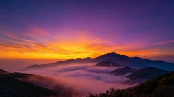 東莞銀瓶山日落美景令人驚嘆后悔沒早來爬山