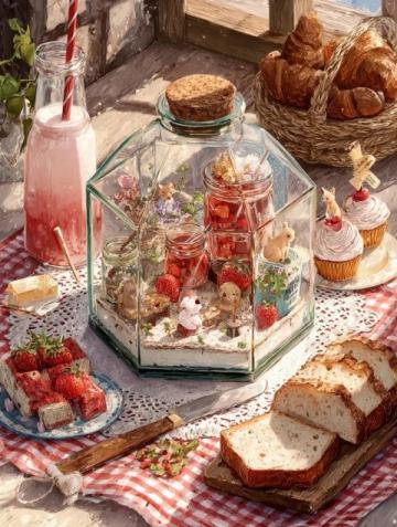 周末的陽光與美食：草莓松餅與番茄肥牛火鍋的溫暖時刻